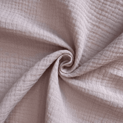 Ткань Муслин Жатый, цвет Пыльно-Розовый (на отрез)  в Коломне