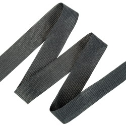 Окантовочная лента-бейка, цвет Чёрный 22мм (на отрез)  в Коломне