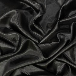 Ткань Атлас-сатин, цвет Черный (на отрез)  в Коломне