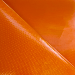 Ткань ПВХ 450 гр/м2, Оранжевый (Ширина 160см), на отрез  в Коломне