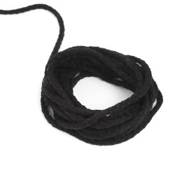 Шнур для одежды тип 2, цвет Чёрный (плетено-вязаный/полиэфир)  в Коломне